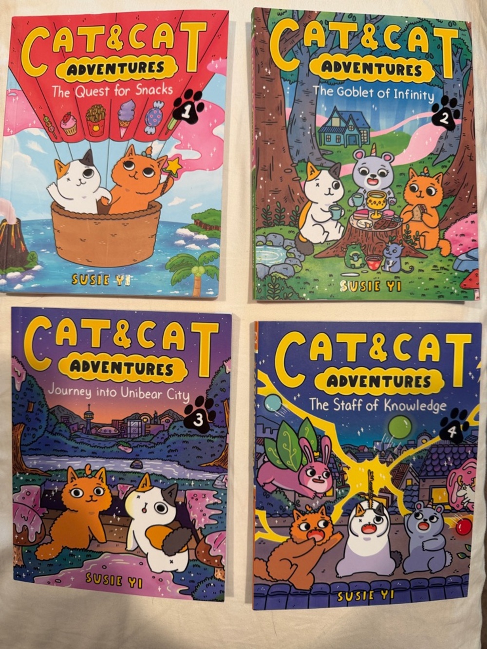 CAT & CAT Adventures Book Set by - Colorful Illustrated Covers